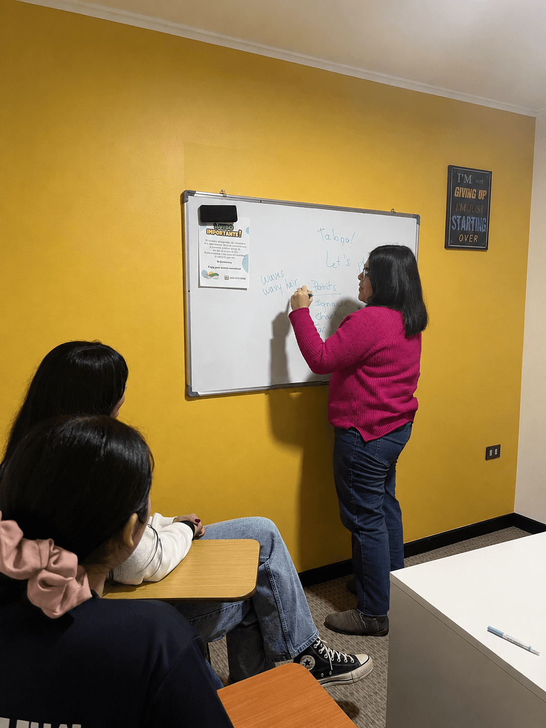 Sala de clases de English Valley para preparación de inglés