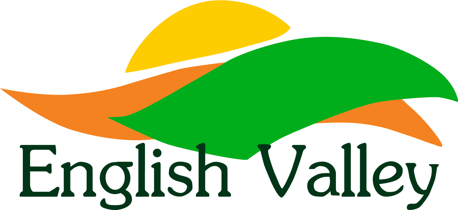Logo de English Valley, aliado formativo de Miss Universe Talca 2026.